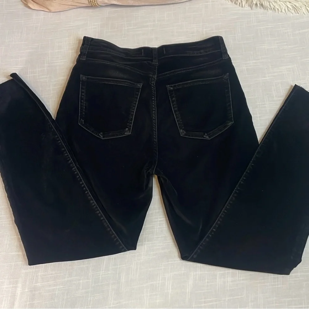 EUC Free People We the Free- black velvet high waist button fly pants - Picture 6 of 10
